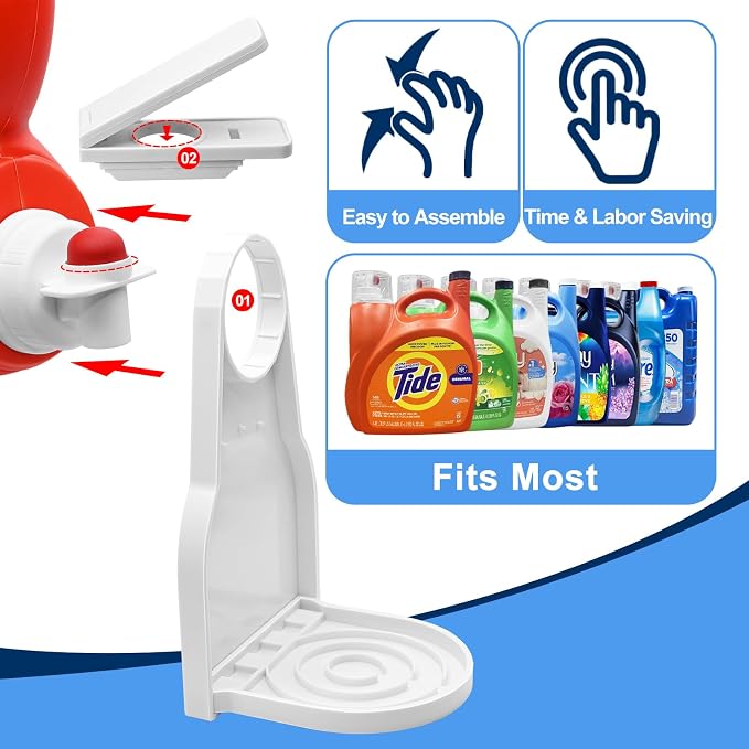2 Pack Laundry Detergent Dispenser Cup Holder & Nozzle Force-Saving Switch - Image 5