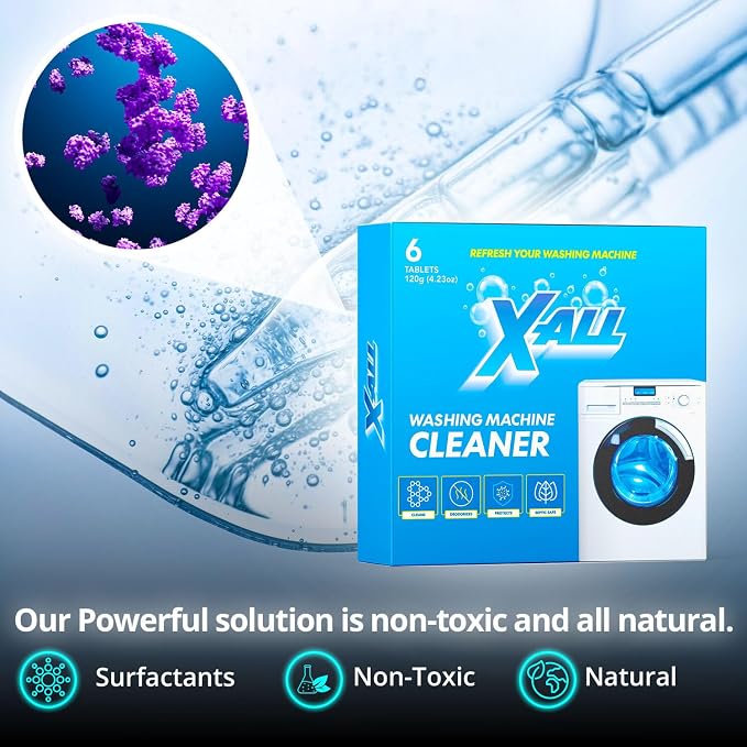 X-ALL Washing Machine Cleaner – Deep Cleaning Tablets, Cleans and refreshes the - Image 2