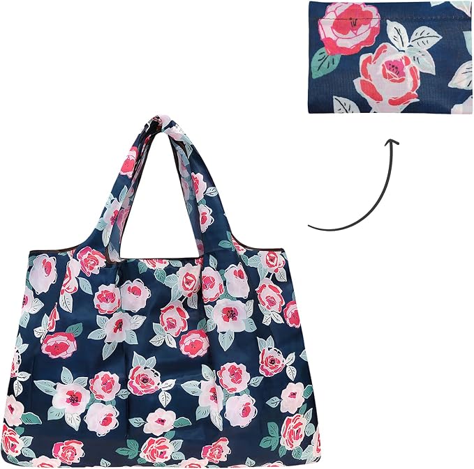 allydrew Large Foldable Tote Nylon Reusable Grocery Bag - Image 5