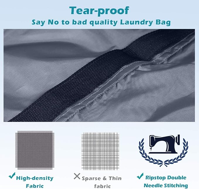 Heavy Duty Laundry Bag 2 Pack XL Nylon Laundry Bags - Image 3