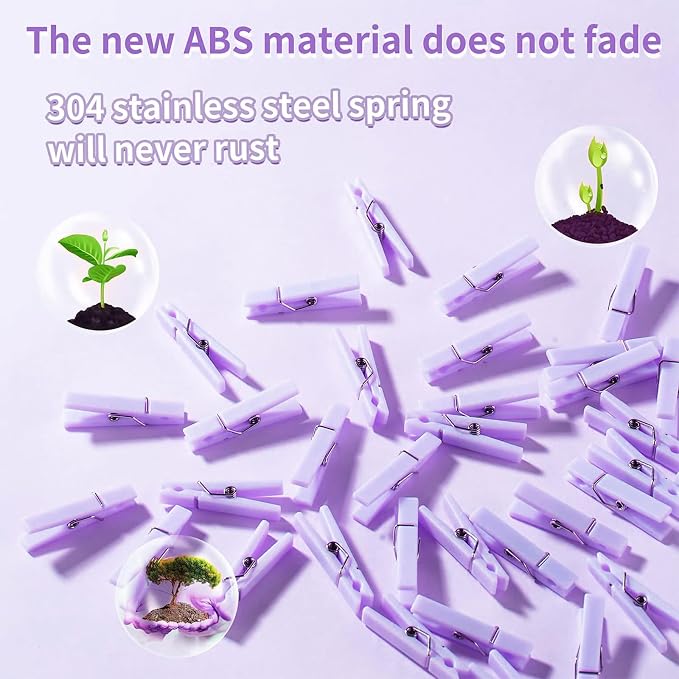 50 PCS Small Transparent Plastic Tool Paper Clips Clothespins Clip Clothing - Image 2