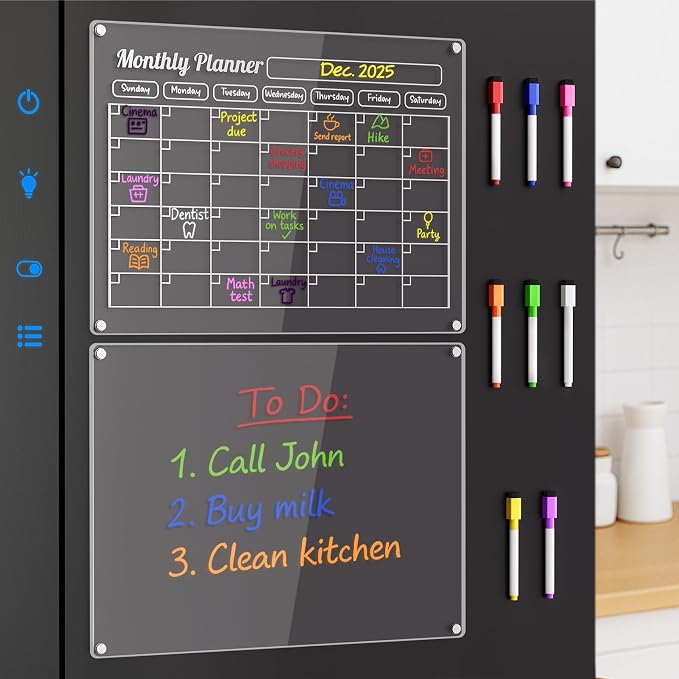 Grtard Acrylic Fridge Calendar Dry Erase Board by Grtard