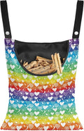 Rainbow Hearts Pin Collector Bag Clothespin Storage Bag Machine Washable by Psesaysky