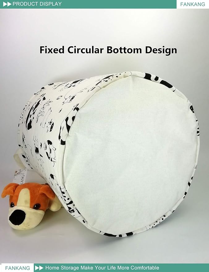 FANKANG Storage Basket, Nursery Hamper Canvas Laundry Basket Foldable - Image 5