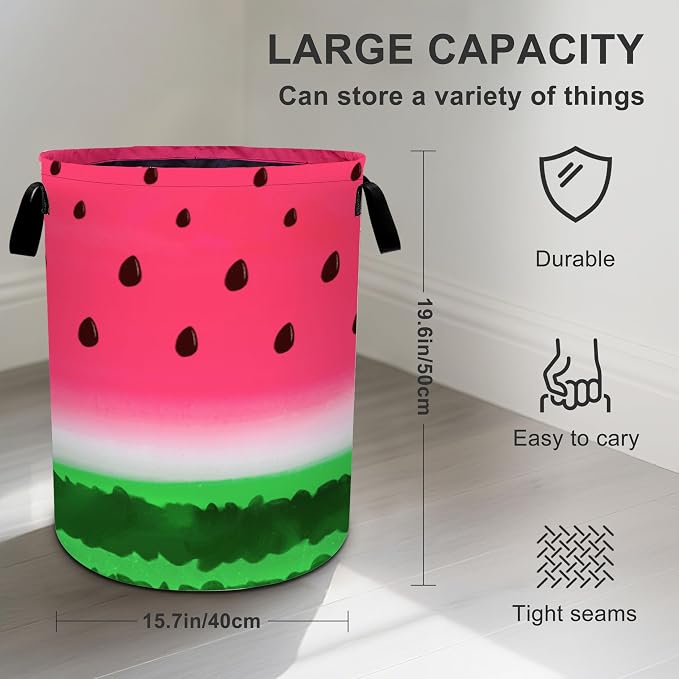 Watermelon Laundry Basket Foldable Oxford Cloth Tote Bag Laundry Hamper Clothes - Image 3