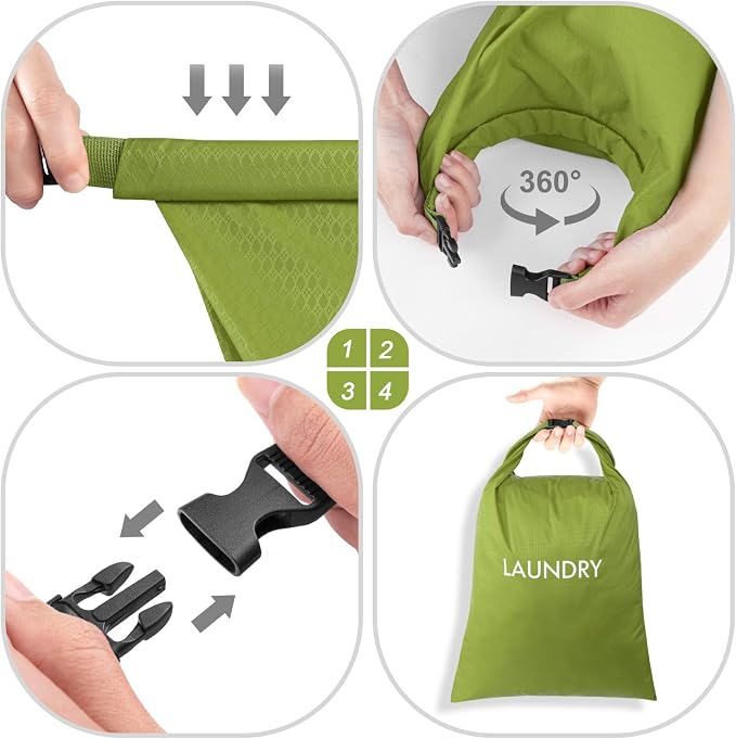 2 Pack Travel Laundry Bag, Nylon Washing Bags - Image 4