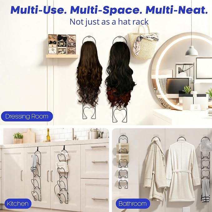LINFIDITE 15 PCS Baseball Hat Rack Hanger Holder Organizer Flexible Multi Hook - Image 6