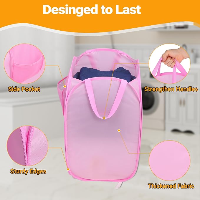 Foldable Laundry Basket, Pop Up Laundry Hamper - Image 4