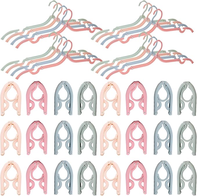 Lightweight Foldable Hangers for Suitcase, Compact Plastic Design Travel Hangers by Unknown