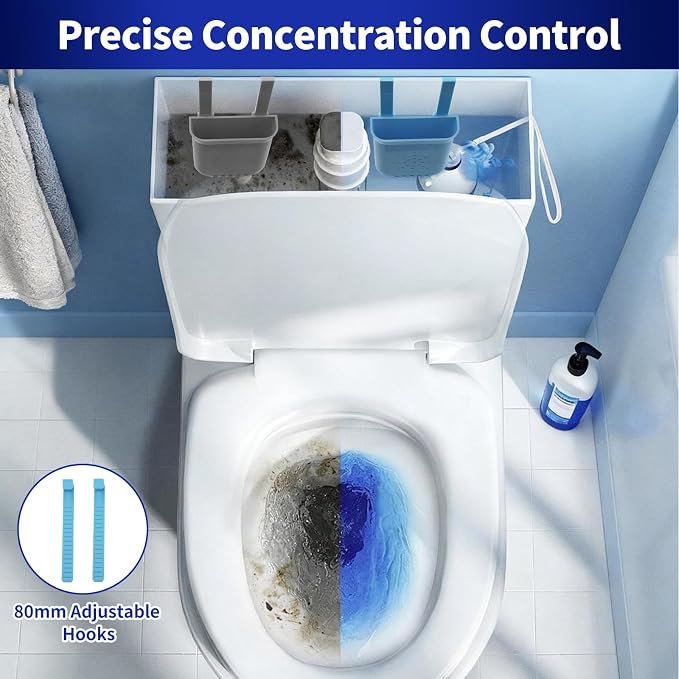 2 Pack Adjustable Toilet Tank Tablet Holder – Controlled Release Bleach Tablets - Image 2