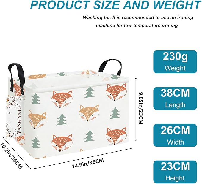 FANKANG Storage Bins, Nursery Hamper Canvas Laundry Basket Foldable - Image 2