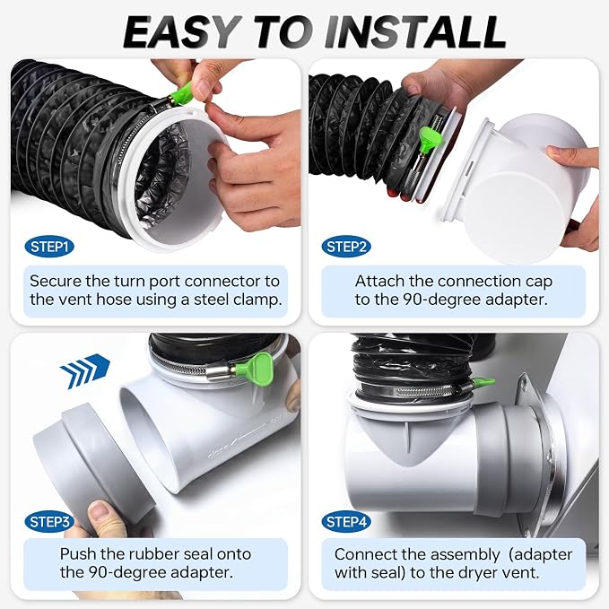 MOPHA 8FT Dryer Vent Hose for Tight Space, 90 Degree Dryer Vent Elbow - Image 5