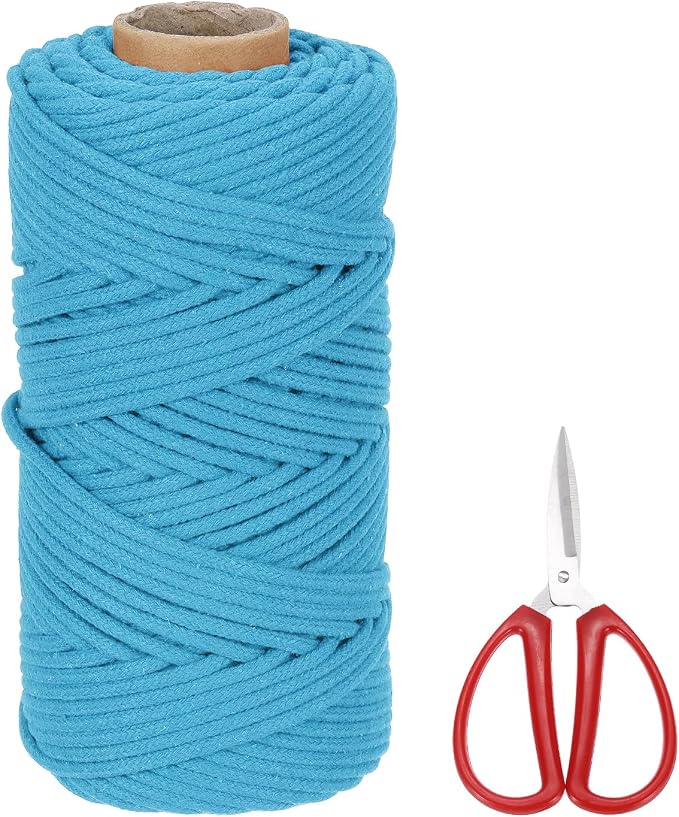 MECCANIXITY Braided Macrame Cord, 4mm x 109 Yards Natural Cotton Rope Macrame by MECCANIXITY
