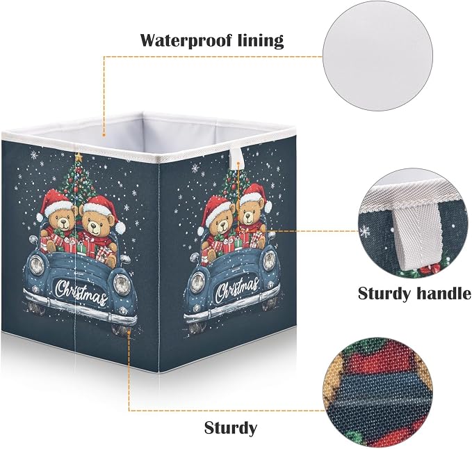 senya Large Storage Bins Two Bears and Car Collapsible Foldable Storage Cubes - Image 4