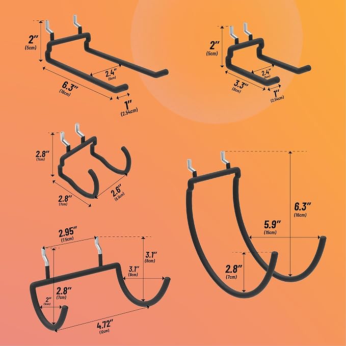 HUHOLE 10-Pack Heavy Duty Pegboard Hooks - Image 3