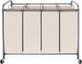 STO STO Laundry Sorter 4 Section, 4 Bag Clothes Hamper, Rolling Laundry Cart by STOSTO