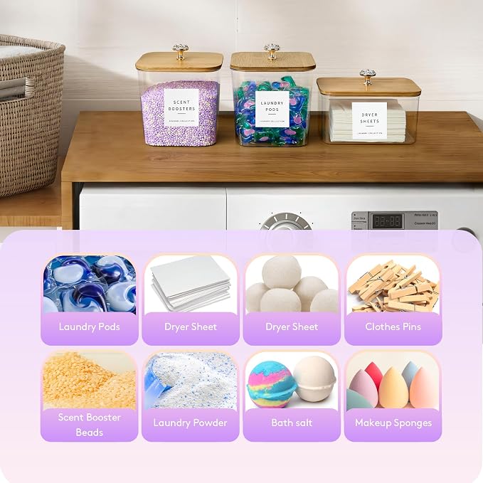 2 Pack Laundry Room Organization Storage Containers 2 Half Gallon Laundry Pod - Image 5