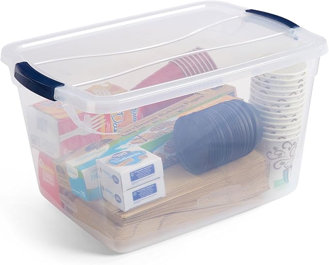 Rubbermaid Cleverstore Clear 32 Qt, 12 Pack Stackable Plastic Storage Containers - Image 3