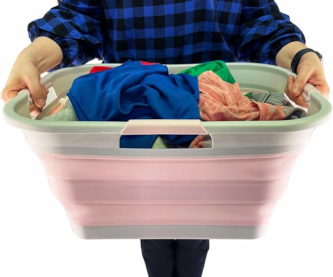SAMMART 30L Collapsible Plastic Laundry Basket-Foldable Pop Up Storage - Image 6