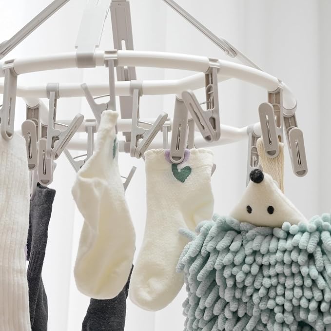 Clothes Drying Racks Foldable Clip Hangers Drip Hanger Plastic - Image 3
