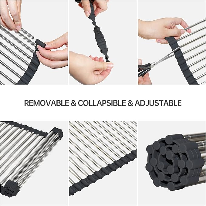 Expandable Large Draining Rack, Roll Up Heat-Resistant Dish Drainer - Image 7
