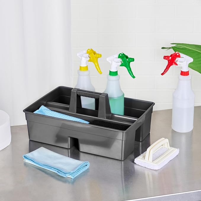 Restaurantware-RW Clean 15.9 x 10.6 x 6.9 Inch Cleaning Caddy, 1 Triple - Image 4