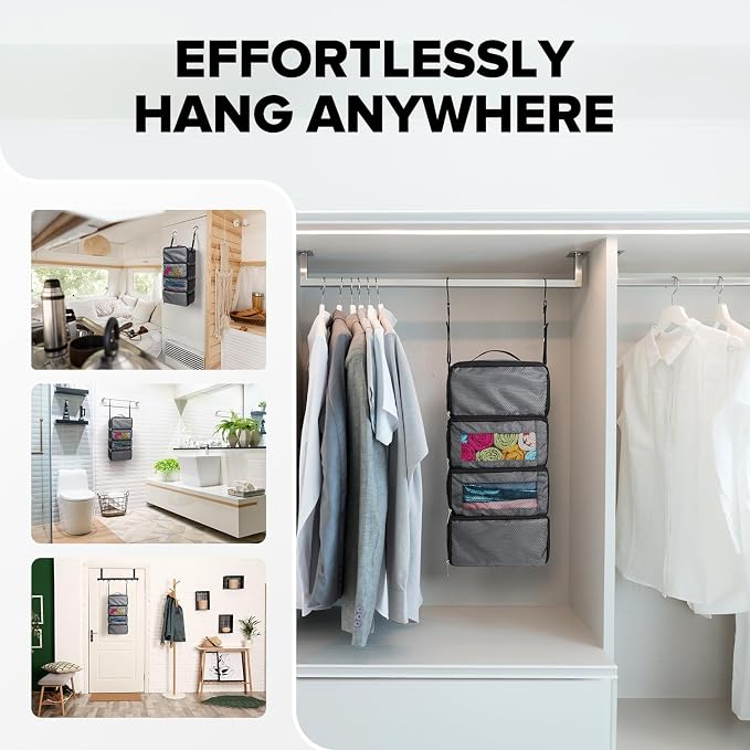 Suitcase Organizer, Travel Luggage Organizer Hanging Shelves Packing Cube - Image 4