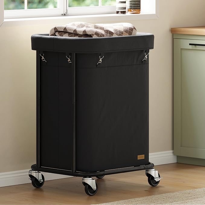 Laundry Basket with Wheels 150L/40Gal, Rolling Laundry Hamper with Steel Fram by Nunsino