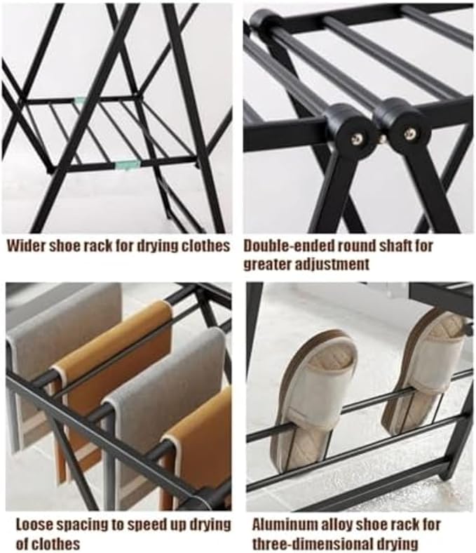 Heavy Duty Clothes Drying Rack, Foldable Stainless Steel Laundry Stand - Image 5