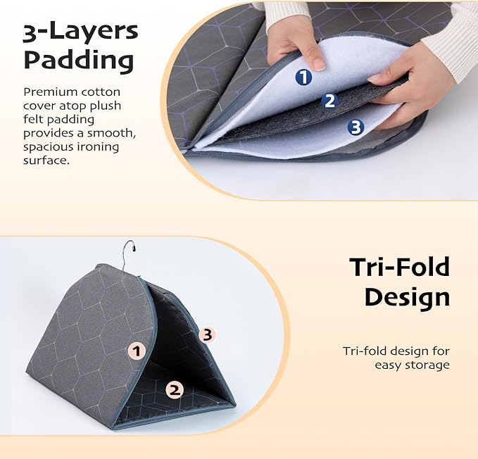 Foldable Ironing Mat for Flat Surfaces, Hanging Steamer Board for Clothes - Image 4