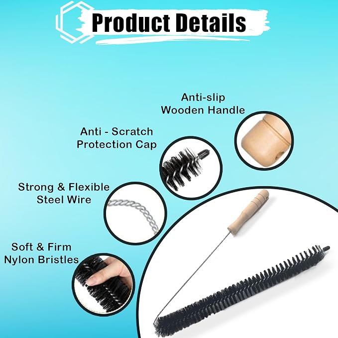 Dryer Vent Cleaner Kit: Flexible Extra Long Lint Brush & Refrigerator Coil Brush - Image 5