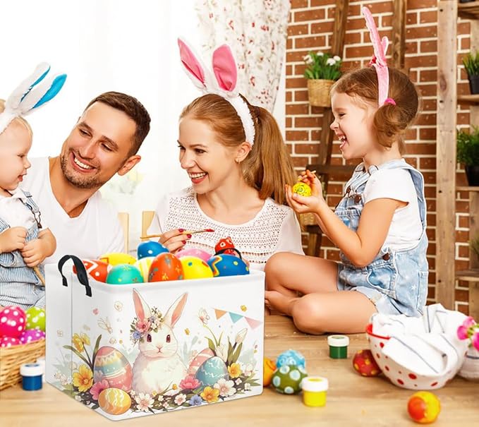 Rectangular Easter Kids Storage Gift & Toy Bin Organizer Shelf Book Basket Room - Image 5