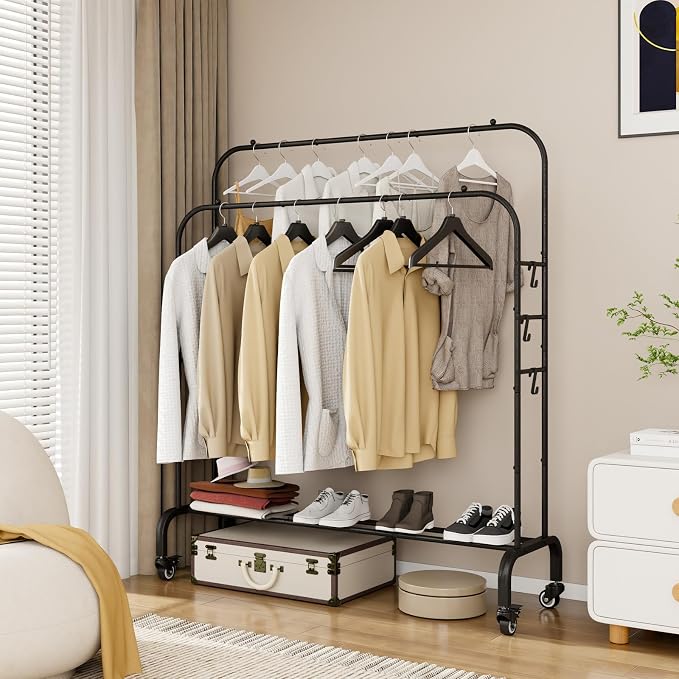 SUOERNUO Garment Rack with Wheels Clothing Rack - Image 4