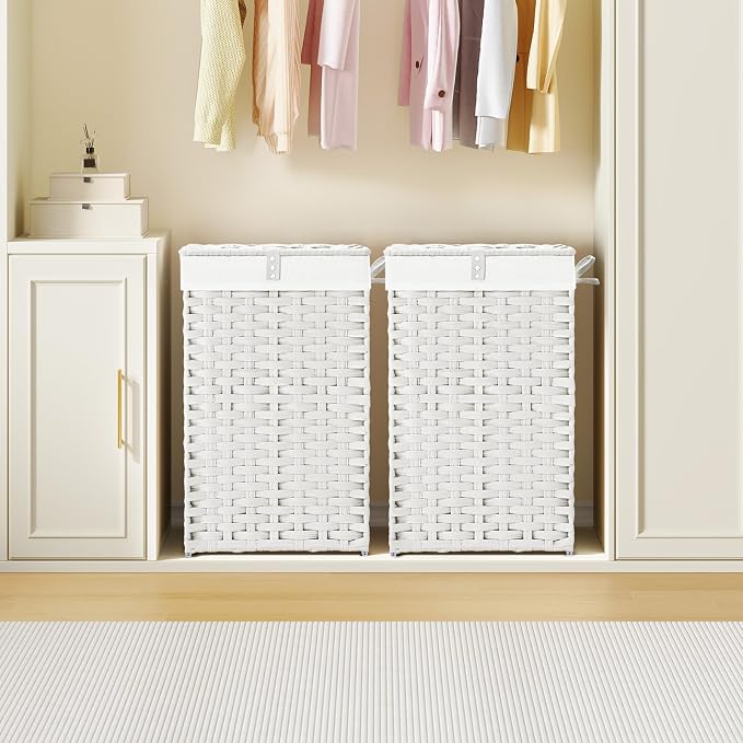 Greenstell Laundry Hamper with Lid, 60L Clothes Hamper with 2 Removable Liner - Image 2