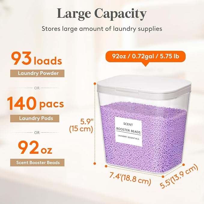 Lifewit 3 Pack 0.72 Gal Laundry Pods container & 0.5 Gal Dryer Sheets Holder - Image 5