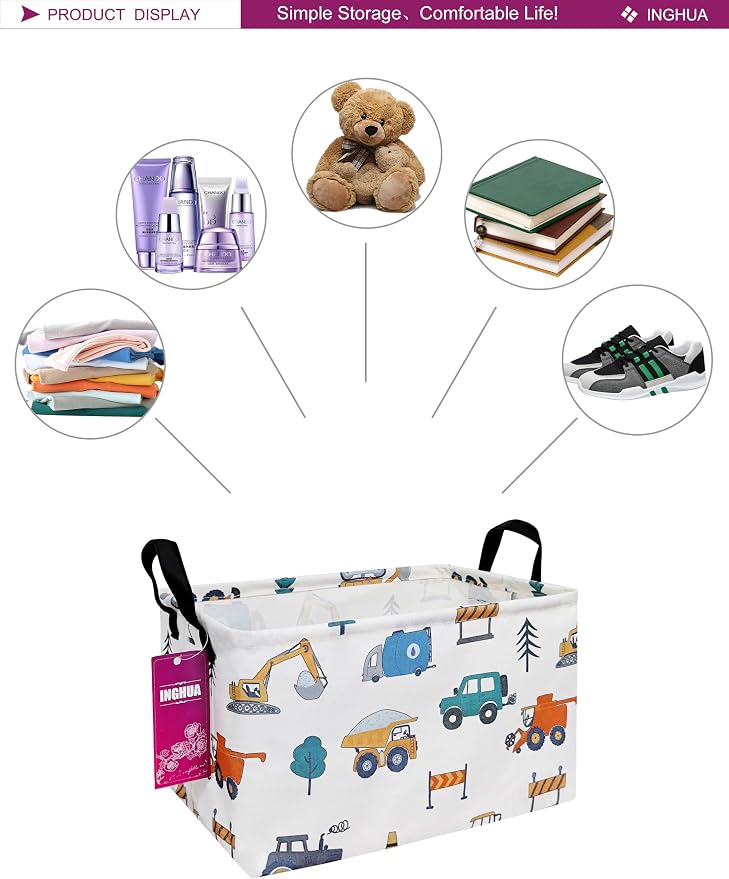 Rectangular Storage Basket Fabric Organizer Bin - Image 3
