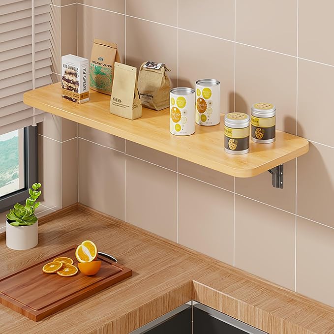 Wall Mounted Folding Table Desk Kitchen Dining Table Floating Foldable Table by Unknown