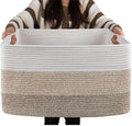 Large Woven Basket, Qtopun Cotton Rope Storage Organizer by Qtopun