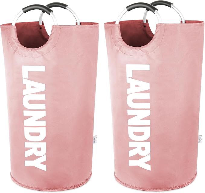 Laundry Hamper Bags 2 Pack, Large Laundry Baskets Collapsible, Dirty Clothes by SweetMemoLiving