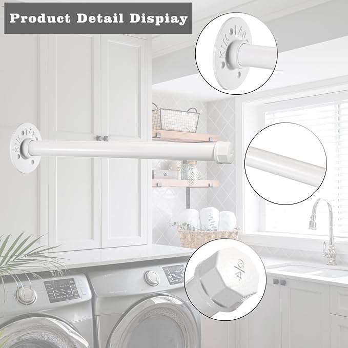 Sumnacon 2 Pcs 14 Inch Industrial Pipe Clothes Bar - Image 4