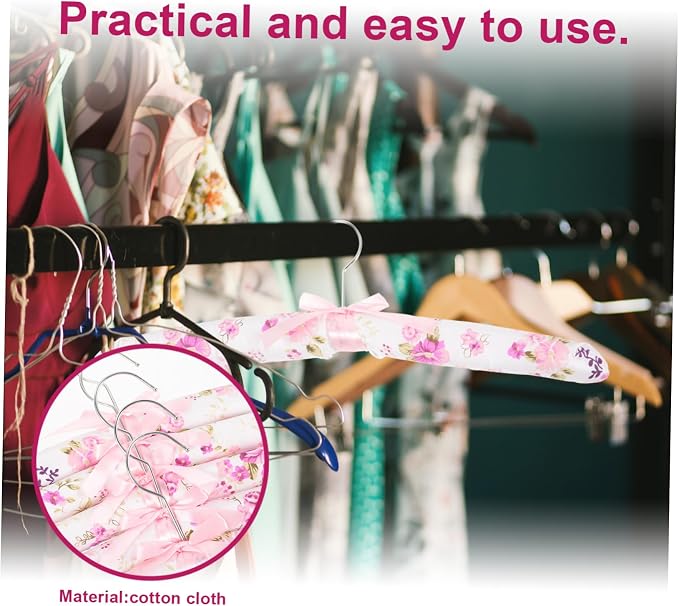 5pcs Slip Laundry Hangers Bulk Clothes Hangers Sponge Padding Elegant Design - Image 3