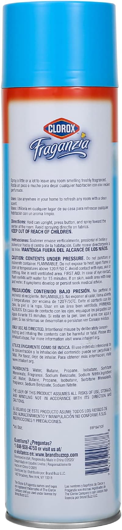 Clorox Fraganzia Aerosol Air Freshener in Morning Sky Scent Long-Lasting Air - Image 3