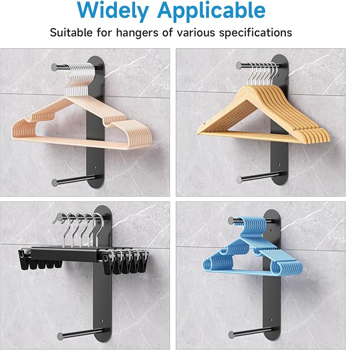 Hanger Holder for Laundry Room, Wall Mounted Clothes Hanger Organizer Stacker - Image 3