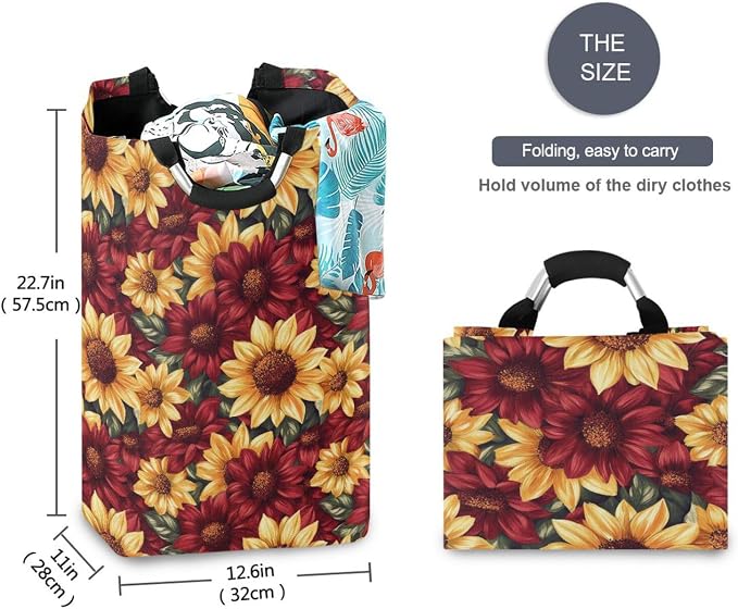 Flower Colorful laundry baskets, Foldable and waterproof storage bins - Image 5