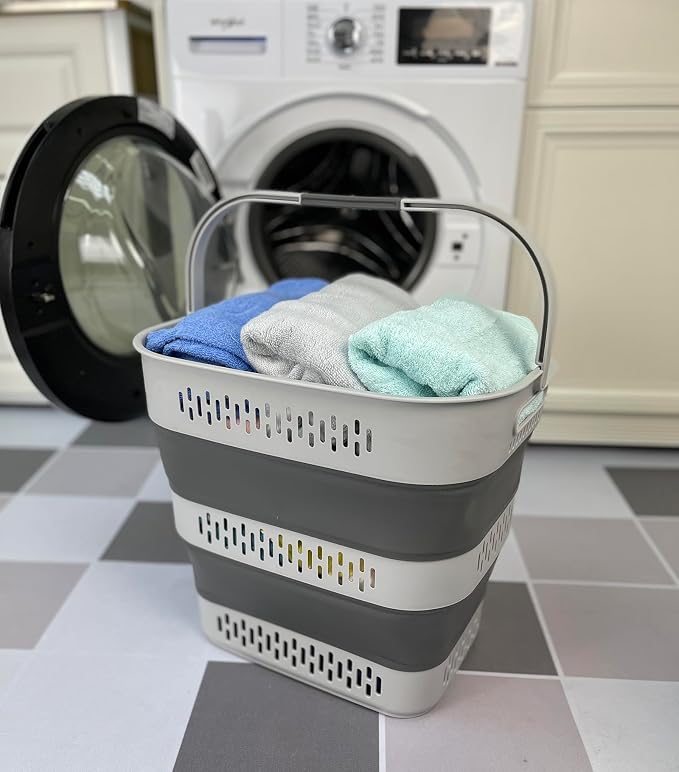 SAMMART 40L Collapsible Plastic Laundry Basket by SAMMART