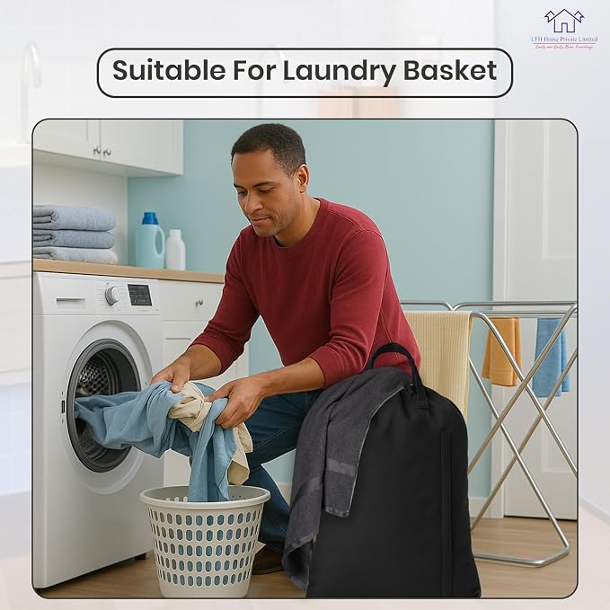 LFH Home Large Premium Cotton Canvas Laundry Bag - Image 5