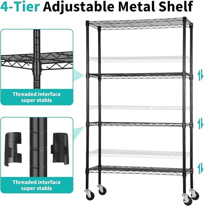 Meet perfect 4-Tier Wire Shelving Unit - Image 4