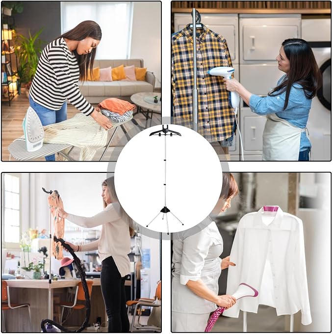 Steamer Stand, Folding Telescopic Clothes Steamer Holder, Height Adjustable - Image 2