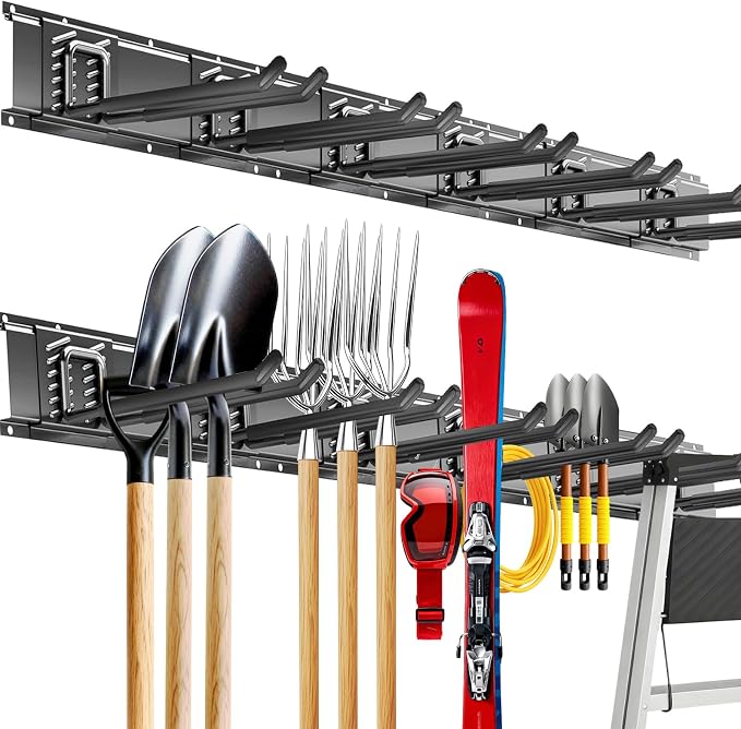 Garage Tool Organizer Wall Mount, 48inch Heavy-Duty Garage Storage System and by TEBGEAG