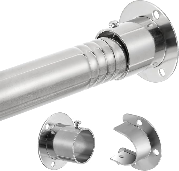 1.3 Inch Diameter Closet Rods for Hanging Clothes 17-87 Inch Adjustable by DwelSpire
